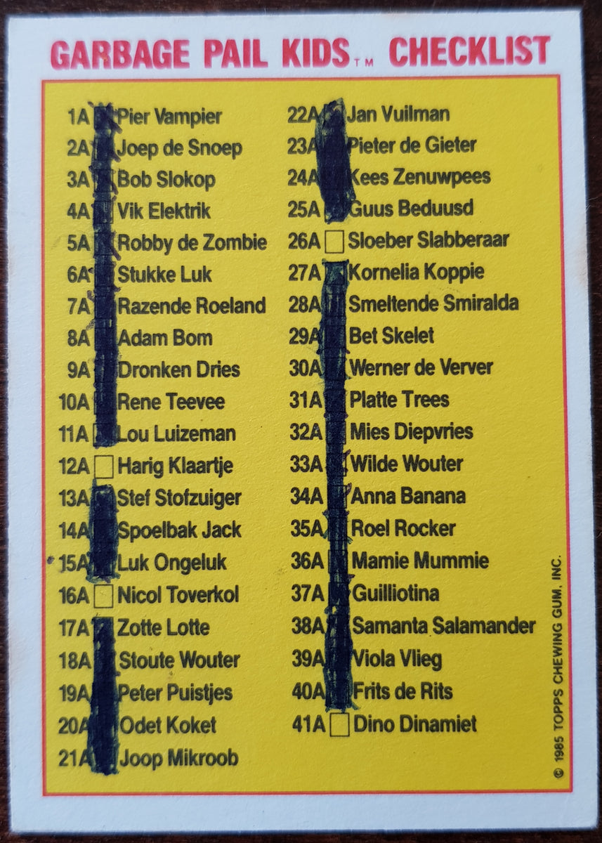 Garbage Pail Kids Dutch Series 1 #29a - Bet Skelet Sticker – Rotterdam ...