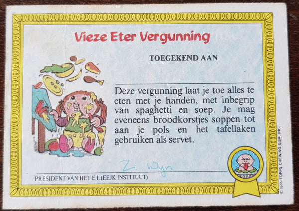 Garbage Pail Kids Dutch Series 1 #38a - Samanta Salamander Sticker