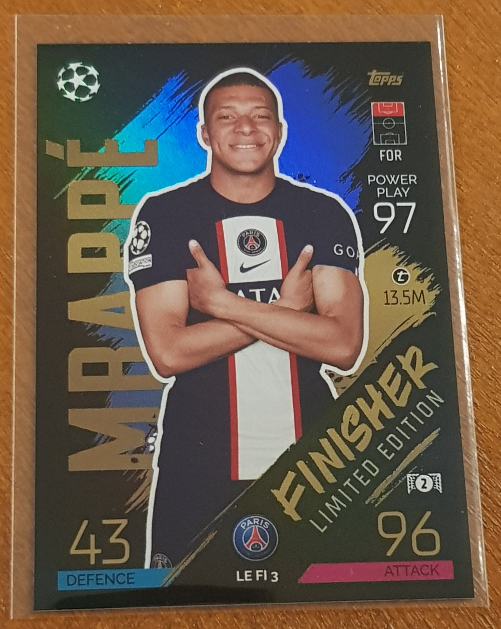 2022-23 Topps Match Attax Kylian Mbappe Limited Edition Finisher #LE-FI-3 Trading Card