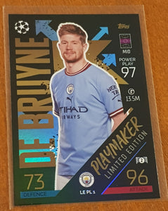 2022-23 Topps Match Attax Kevin de Bruyne Limited Edition Playmaker #LE-PL-1 Trading Card