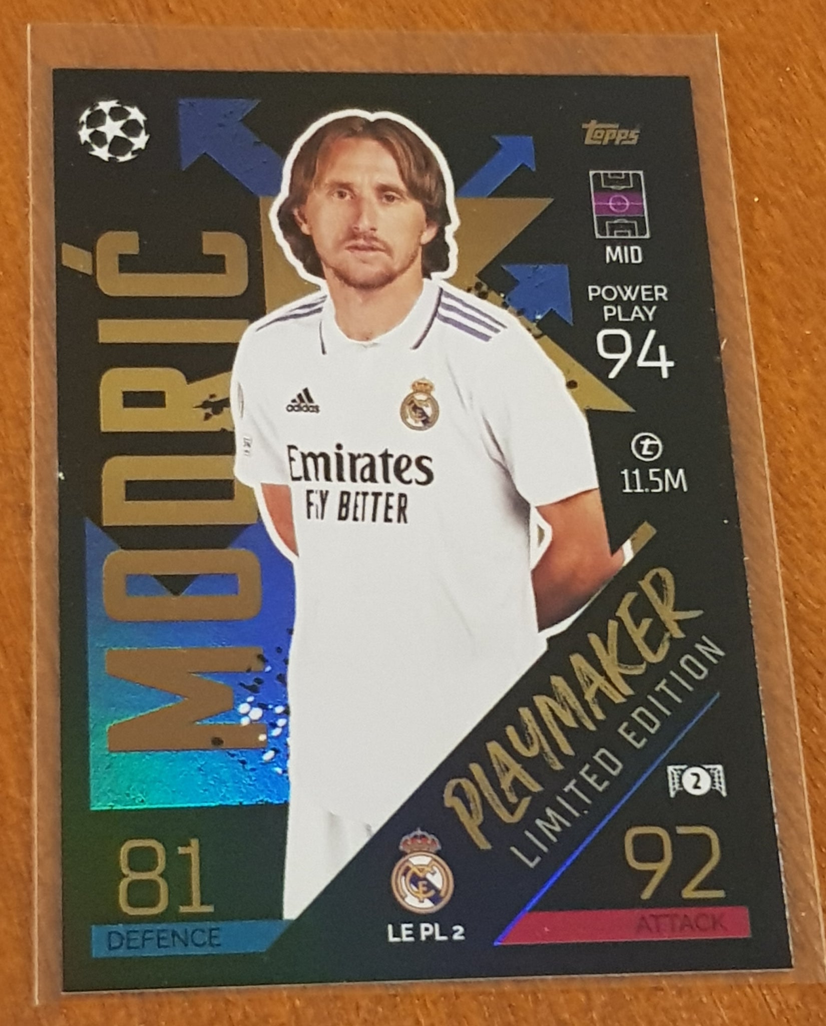 2022-23 Topps Match Attax Luka Modric Limited Edition Playmaker #LE-PL-2 Trading Card