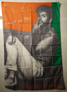 Vintage George Michael "I Want Your Sex" 29x39" Flag