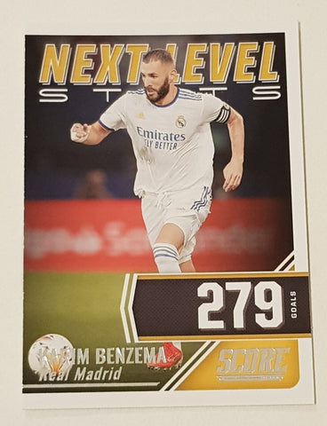 2021-22 Panini Score FIFA Next Level Stats Karim Benzema #18 Trading Card