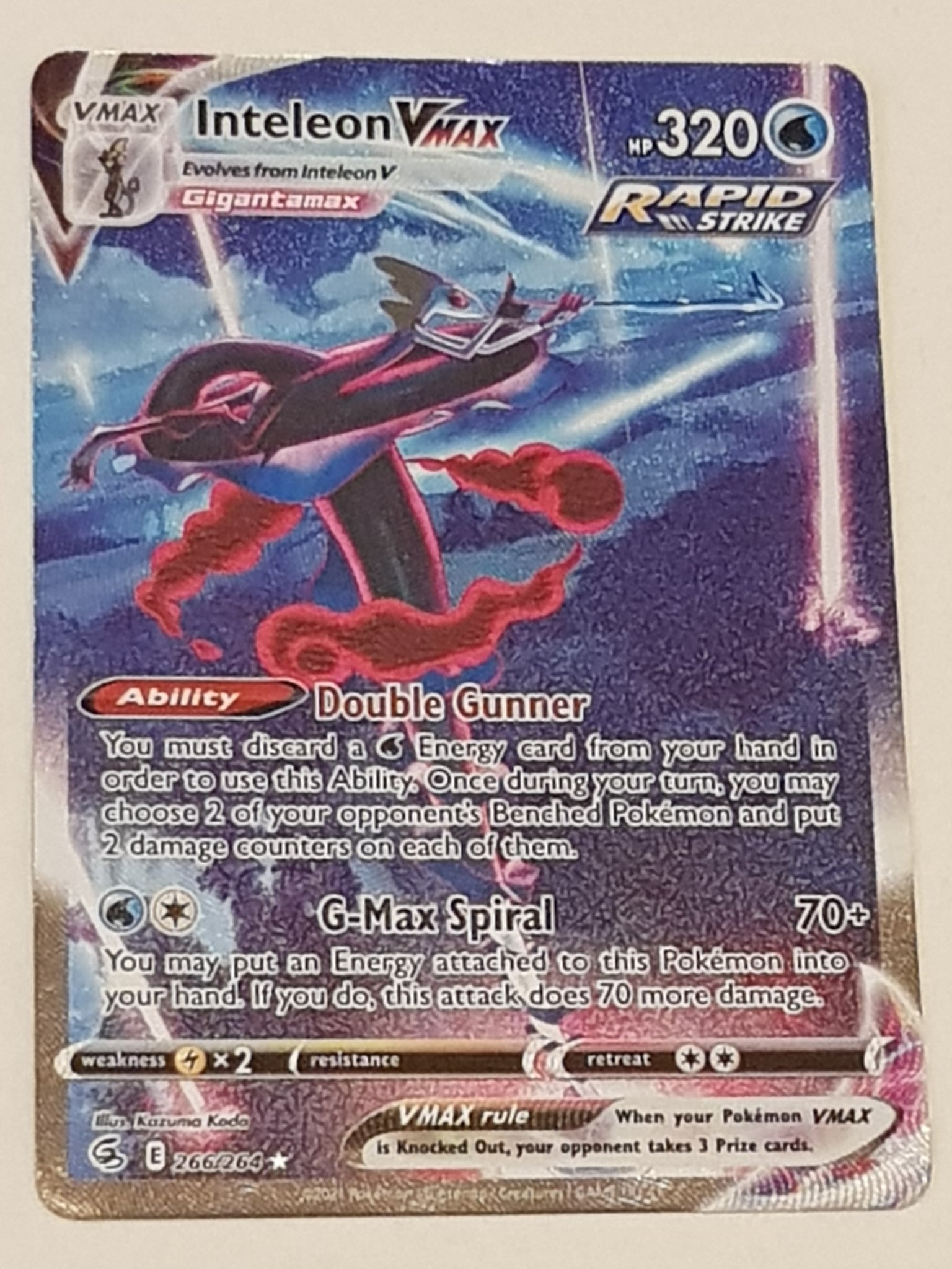 Pokemon Sword and Shield Fusion Strike Inteleon Vmax #266/264 Special Rotterdam Comics Pokemon Sword and Shield Fusion Strike Inteleon Vmax #266/264 Special Rotterdam Comics