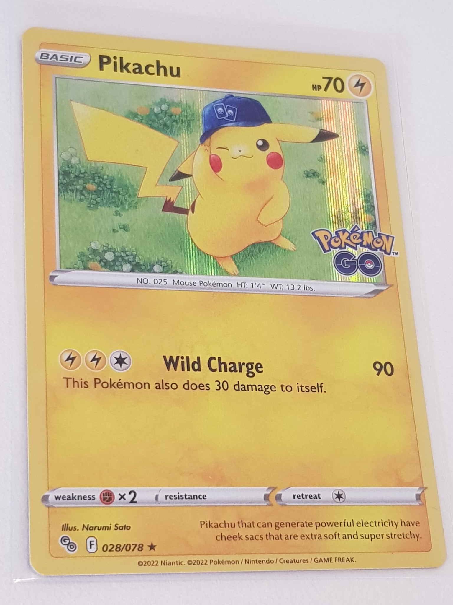 Pokemon Go Pikachu #28/78 Holo Trading Card