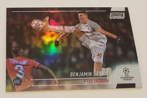 2021-22 Topps Stadium Club Chrome Champions League Benjamin Sesko #49 Refractor Rookie Card