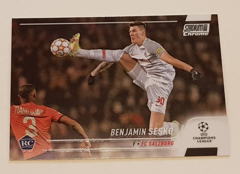 2021-22 Topps Stadium Club Chrome Champions League Benjamin Sesko #49 Rookie Card