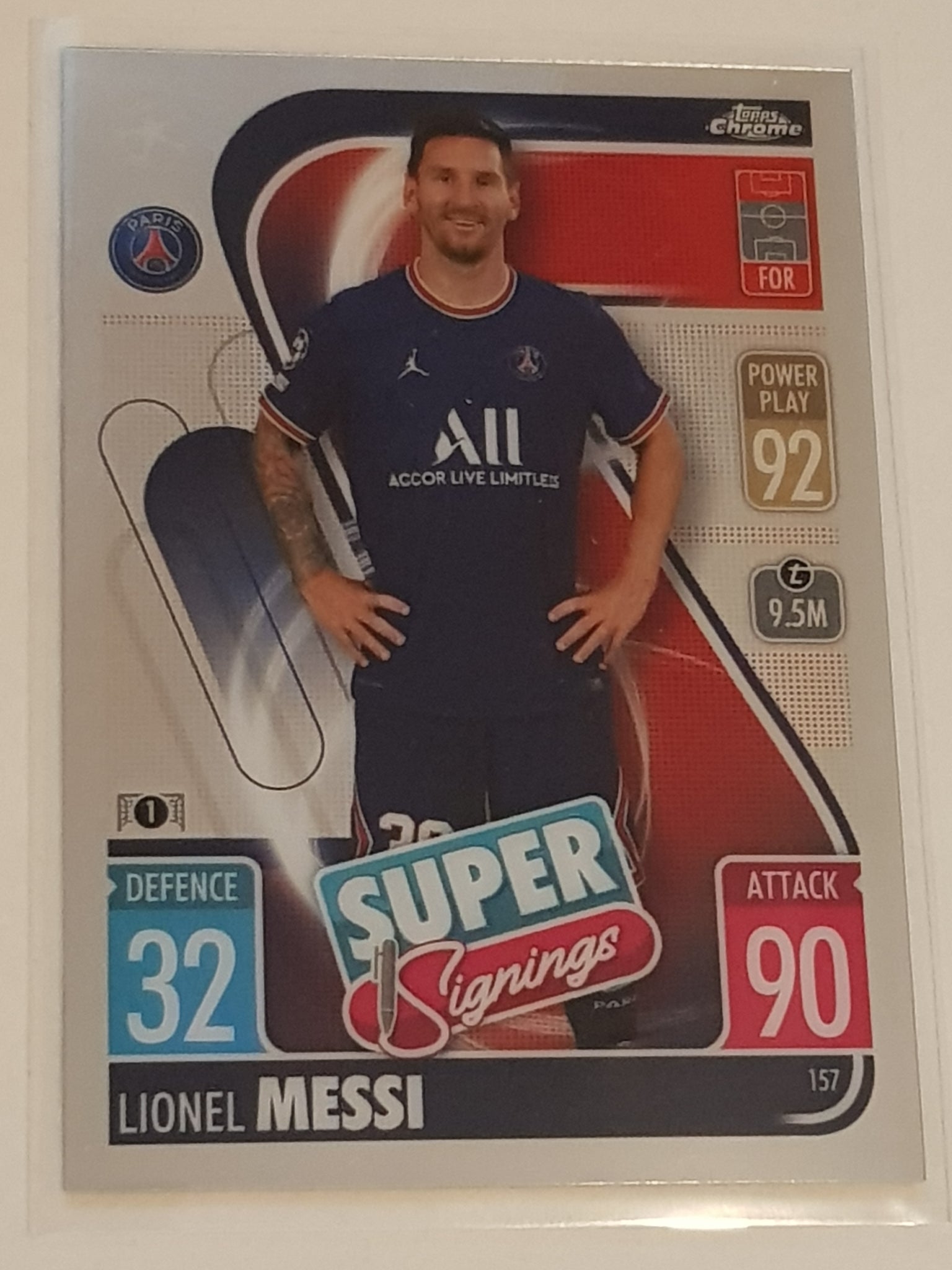 2021-22 Topps Chrome Match Attax UEFA Champions League Lionel Messi #157 Trading Card