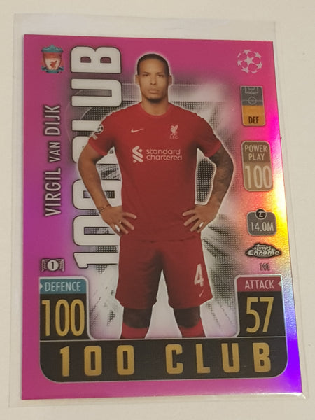 2021-22 Topps Chrome Match Attax UEFA Champions League Virgil van Dijk #191 Pink Refractor /199 Trading Card