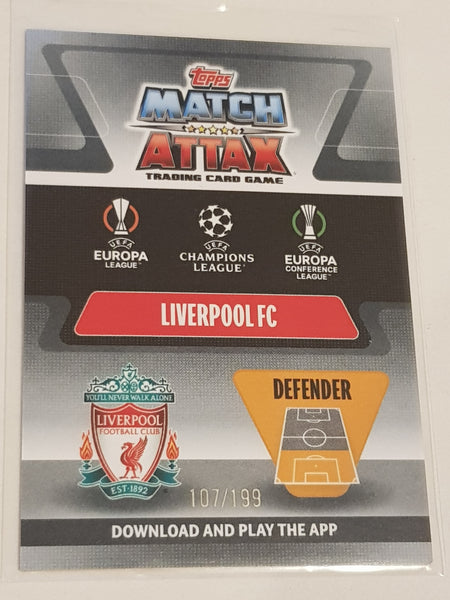 2021-22 Topps Chrome Match Attax UEFA Champions League Virgil van Dijk #191 Pink Refractor /199 Trading Card