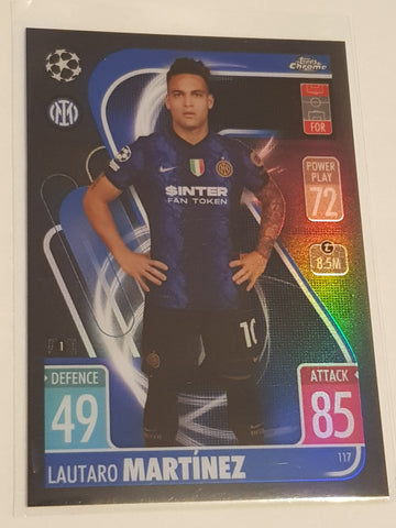 2021-22 Topps Chrome Match Attax UEFA Champions League Lautaro  Martinez #117 Black Refractor /15 Trading Card