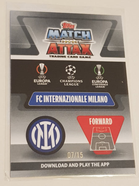 2021-22 Topps Chrome Match Attax UEFA Champions League Lautaro  Martinez #117 Black Refractor /15 Trading Card