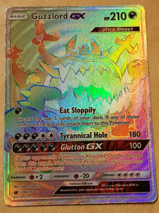 Pokemon Sun and Moon Crimson Invasion Guzzlord GX #116/111 Secret Rare Rainbow Holo Trading Card