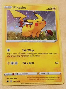 pokemon sword and shield pikachu card Pokemon Sword and Shield Pikachu Black Star Promo #SWSH39 Holo Trading – Rotterdam Comics