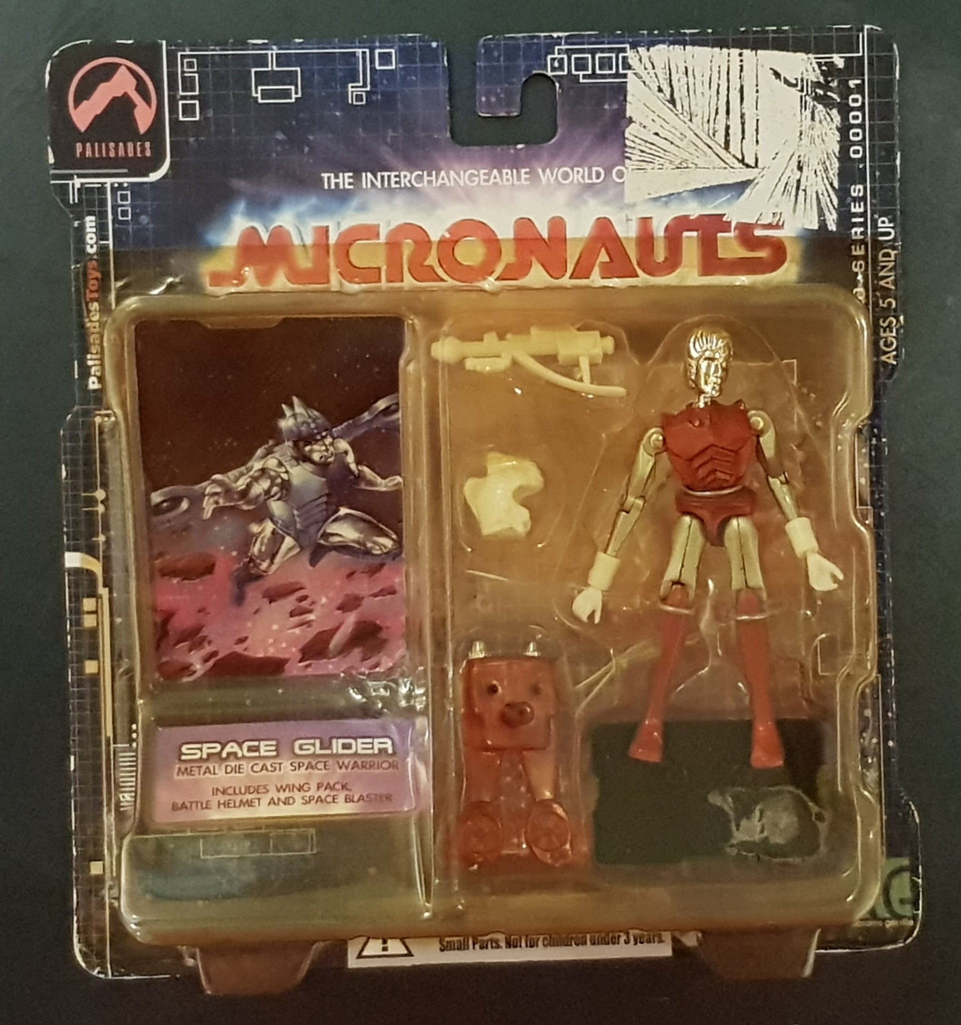 Micronauts Retro Series 1 Space Glider Metal Die-Cast Space Warrior (Red) Action Figure