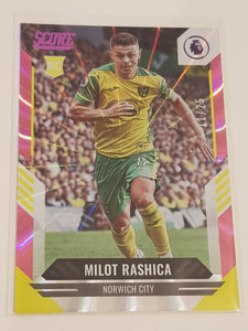 2021-22 Panini Score Premier League Milot Rashica #117 Pink Laser Parallel /25 Rookie Card