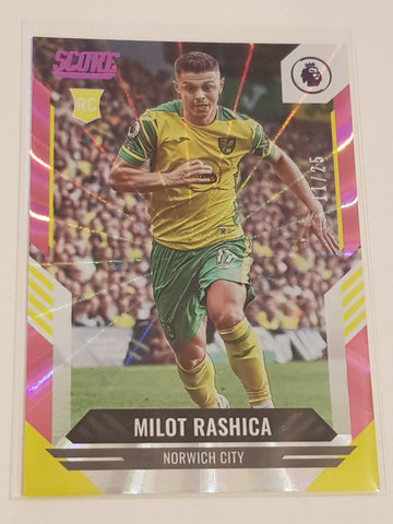 2021-22 Panini Score Premier League Milot Rashica #117 Pink Laser Parallel /25 Rookie Card