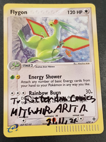 Pokemon EX Dragon Flygon #4/97 Holo Trading Card (Signed by Mitsuhiro Arita)