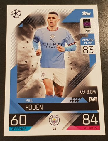 2022-23 Topps Match Attax Phil Foden #22 Trading Card