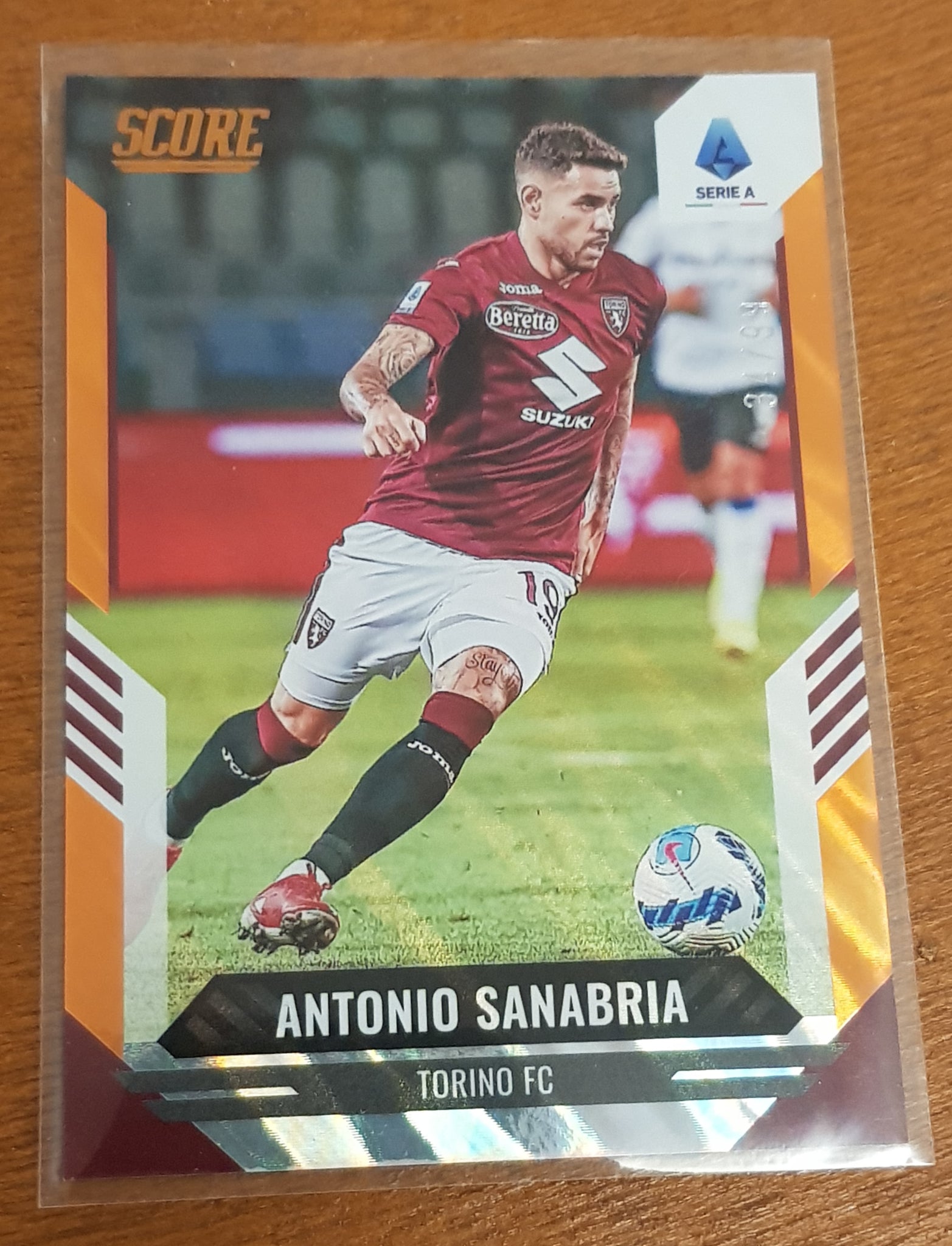 2021-22 Panini Score Serie A Antonio Sanabria #138 Orange Lava Parallel /99 Trading Card