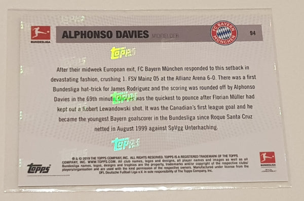 2018-19 Topps Now Bundesliga #94 Alphonso Davies Rookie Card