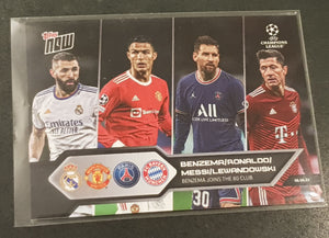 2021-22 Topps Now Champions League Benzema Ronaldo Messi Lewandowski #136 Trading Card