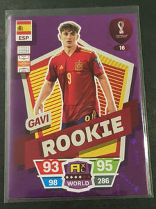 2022 Panini Adrenalyn World Cup Qatar Gavi #16 Rookie Card