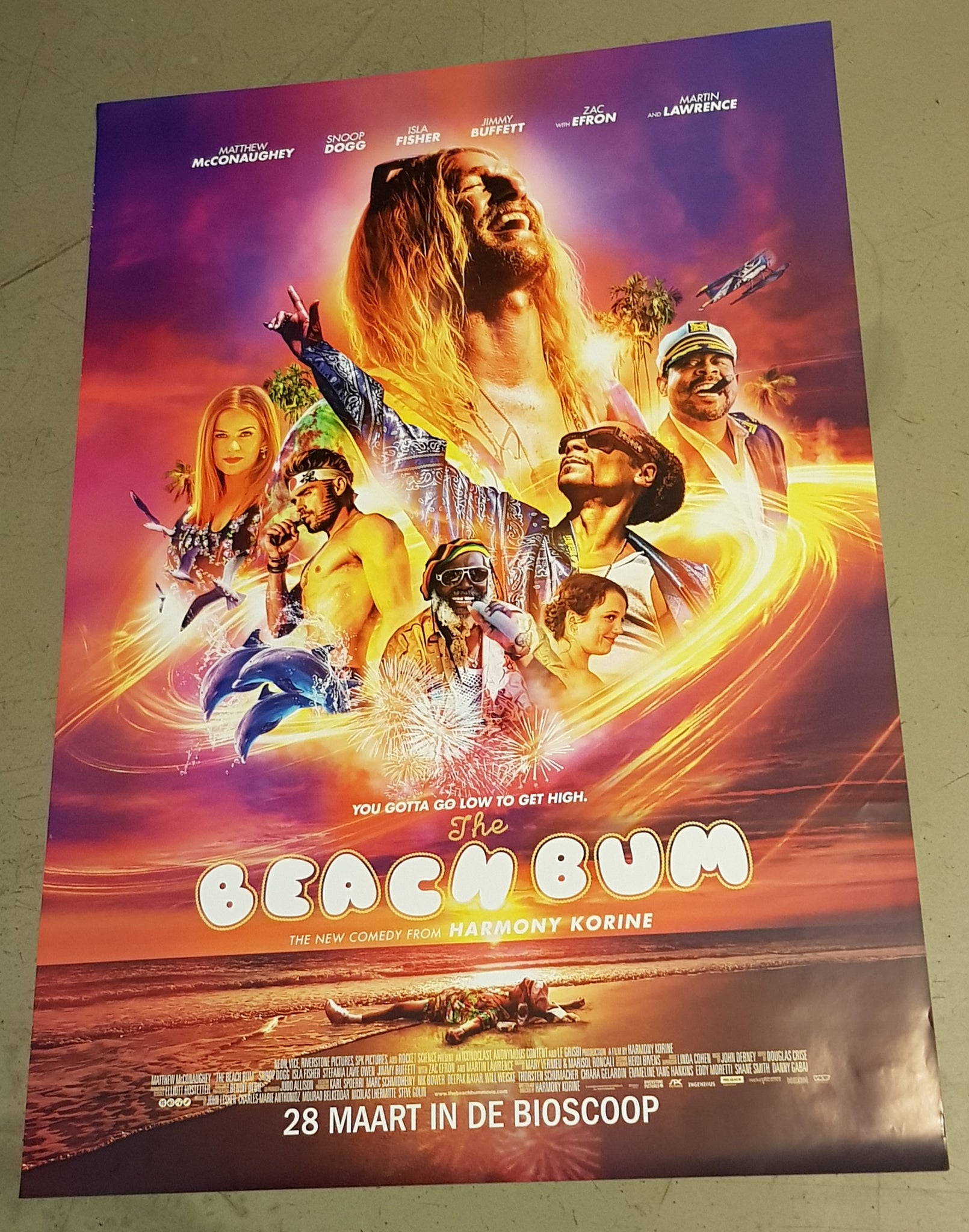 Beach Bum Original 27x39" Dutch Movie Poster (2019)
