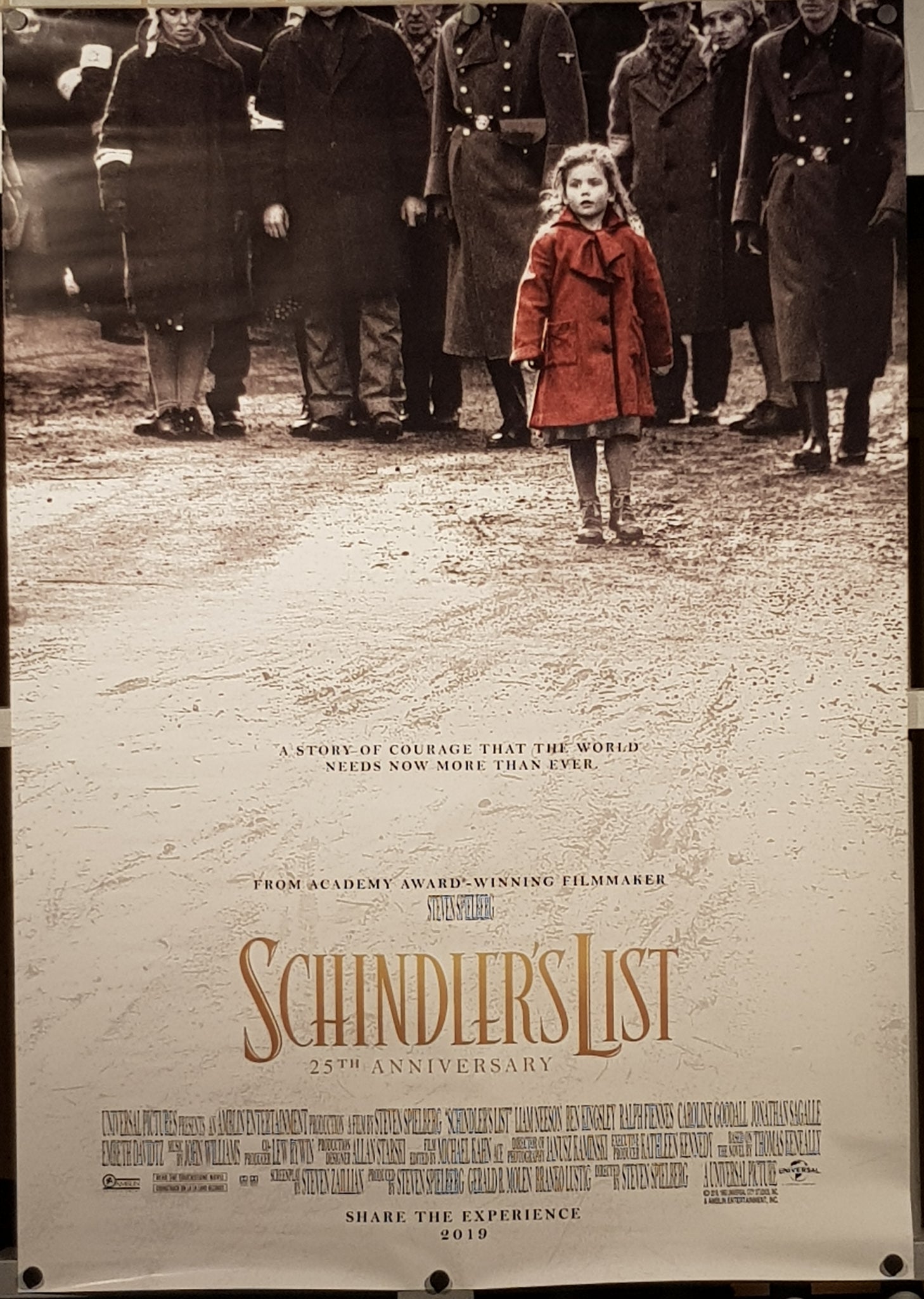 Schindler's List 25th Anniversary Original 27x39" US 1-Sheet Movie Poster (2019)
