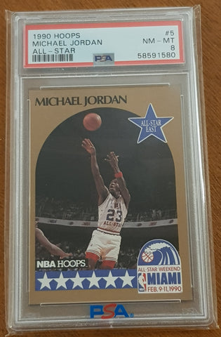1990 NBA Hoops Michael Jordan #5 PSA 8 Trading Card