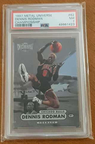 1997-98 Skybox Metal Universe Dennis Rodman #62 PSA 7 Trading Card