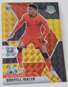 2021 Panini Mosaic UEFA Euro 2020 Soccer Donyell Malen #142 Gold /8 Rookie Card