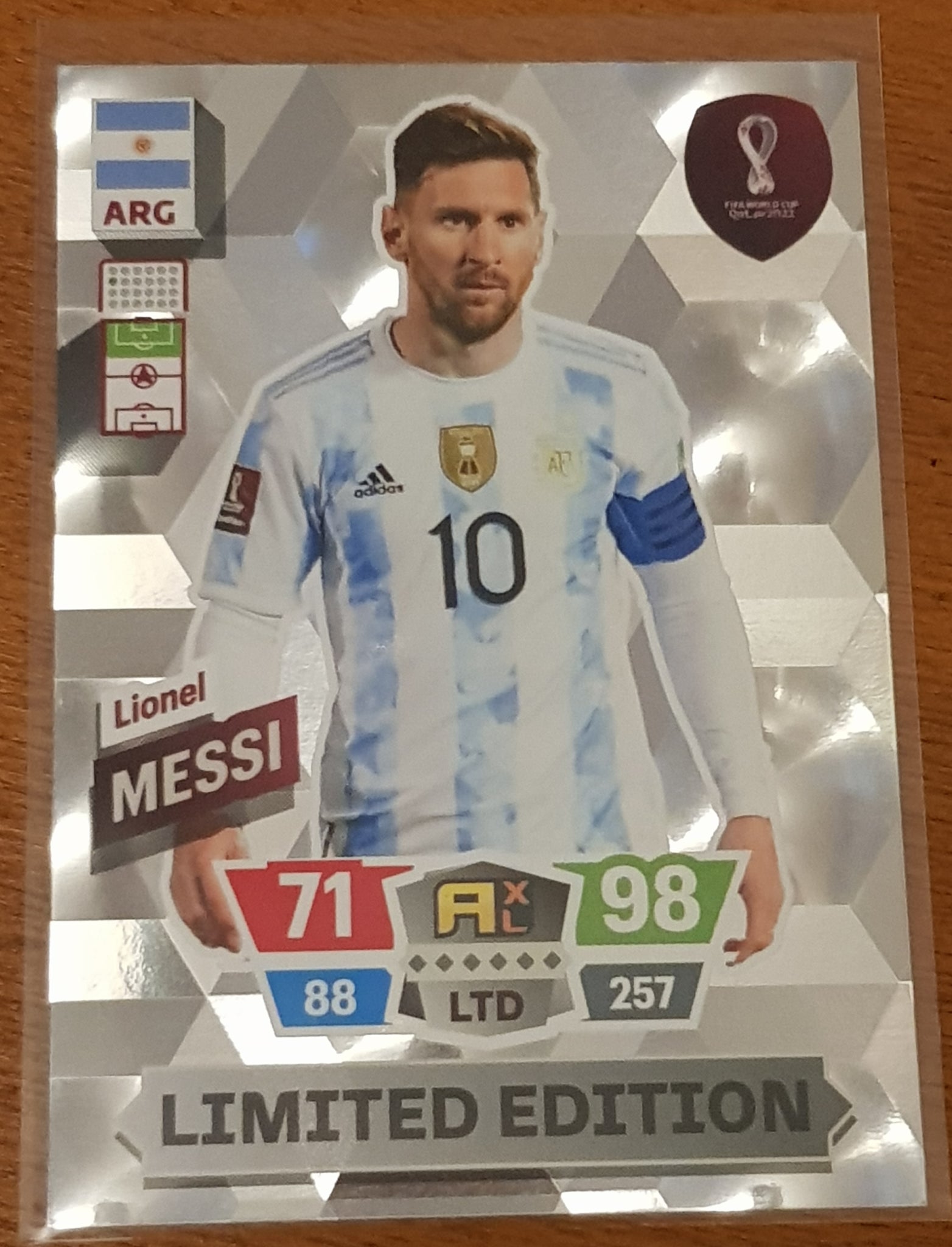 lionel messi limited edition card 2022 Panini Adrenalyn World Cup Qatar Lionel Messi Limited Edition Trading Card