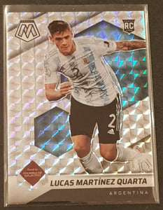 2021-22 Panini Mosaic FIFA Road to World Cup Lucas Martinez Quarta #14 Silver Prizm Rookie Card