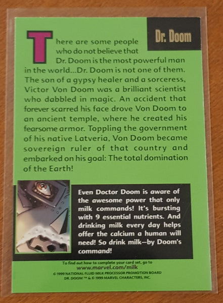 1999 Marvel Comics Dr. Doom Got Milk? Promo Card