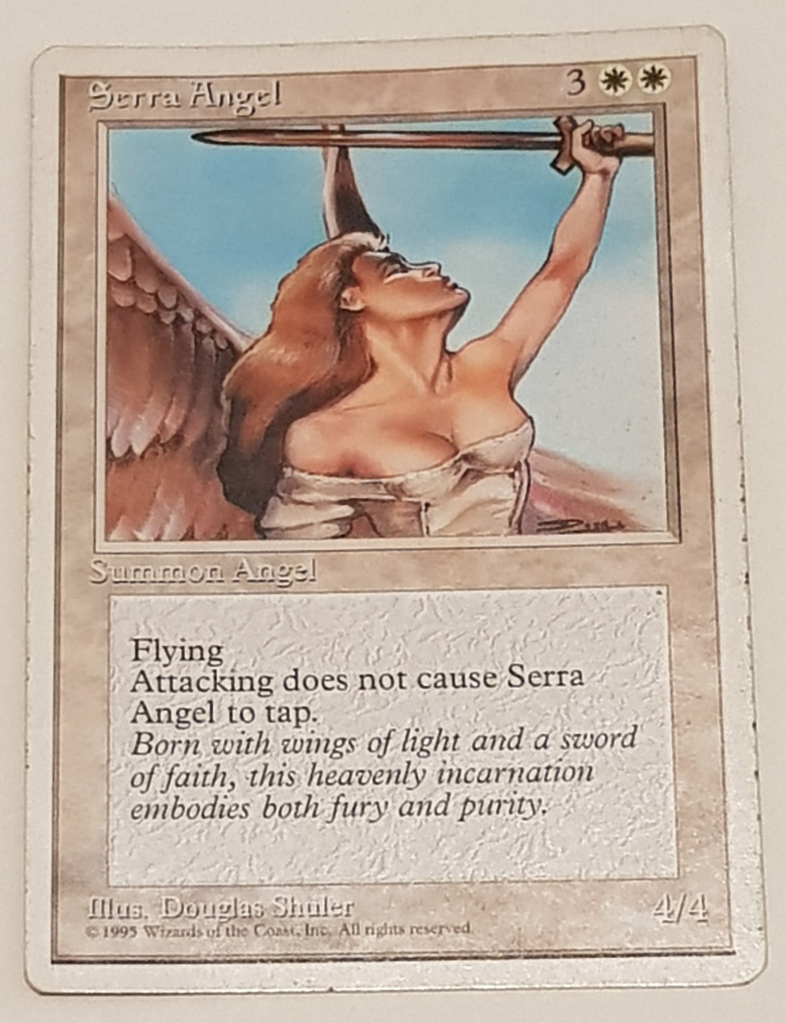 Magic the Gathering 4th Edition Serra Angel Trading Card