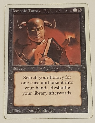 Magic the Gathering Revised (3rd Edition) Demonic Tutor Trading Card