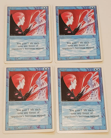 Magic the Gathering Revised 4x Lifetap Trading Card Play Set