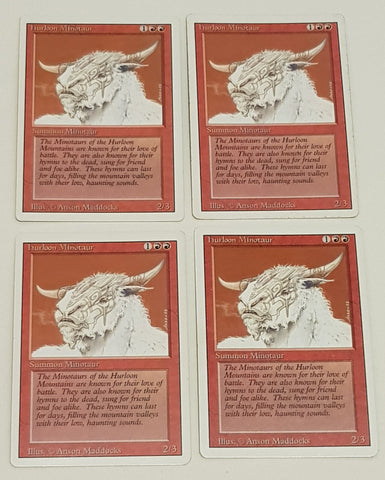 Magic the Gathering Revised 4x Hurloon Minotaur Trading Card Play Set