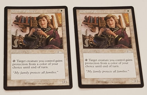 2x Magic the Gathering Urza's Legacy Mother of Runes #14/143 Trading Card Lot
