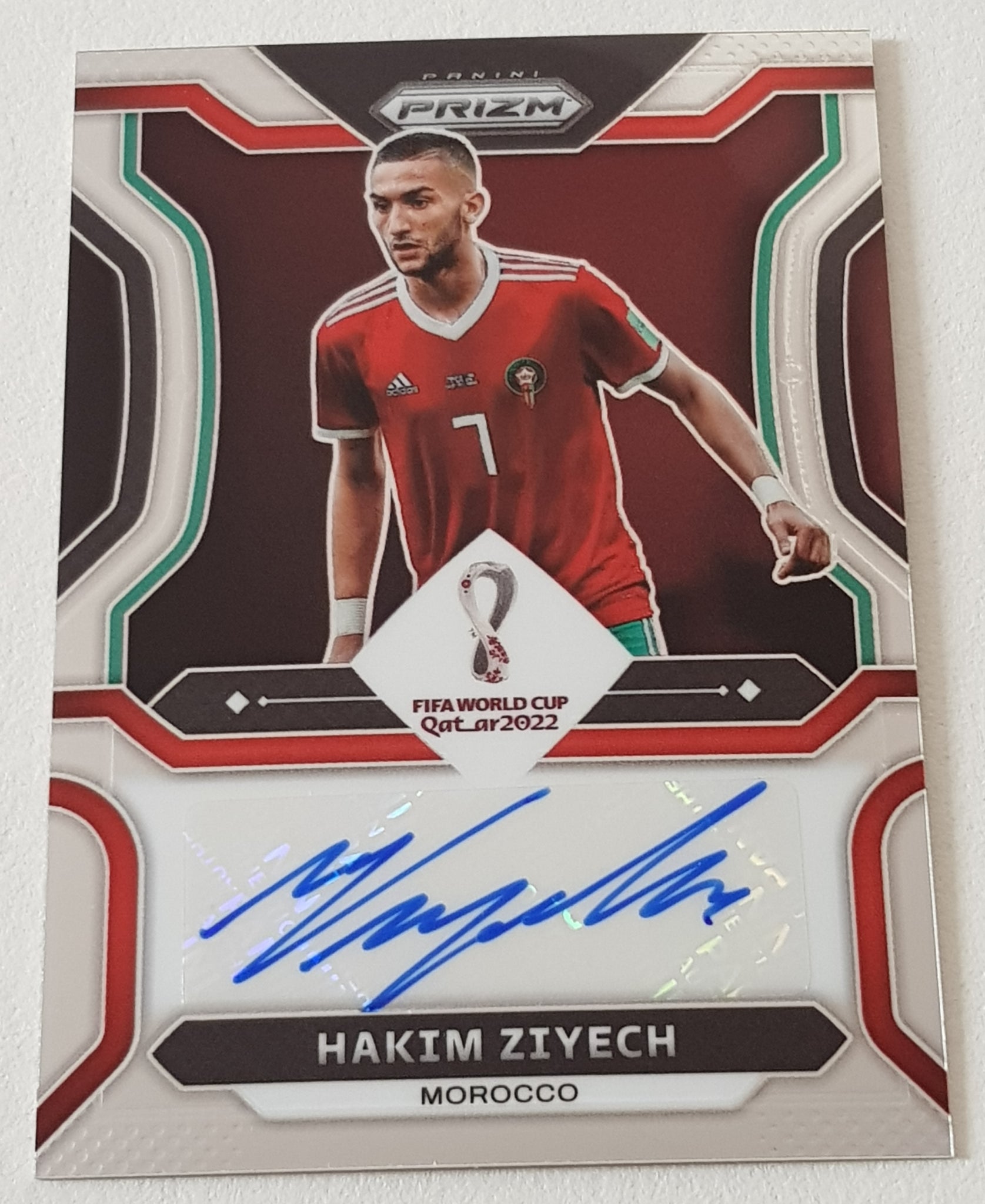 2022 Panini Prizm World Cup Hakim Ziyech #S-HZ Autograph Trading Card