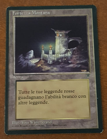 Magic the Gathering Legends Mountain Stronghold (Italian) Trading Card