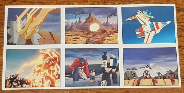 1986 Panini Transformers Promotional (6) Sticker Sheet