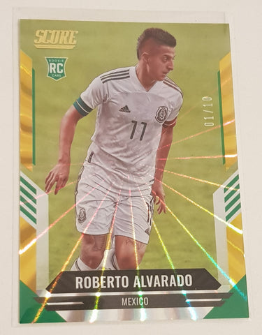 2021-22 Panini Score FIFA Roberto Alvarado #13 Gold Laser Parallel /10 Rookie Card