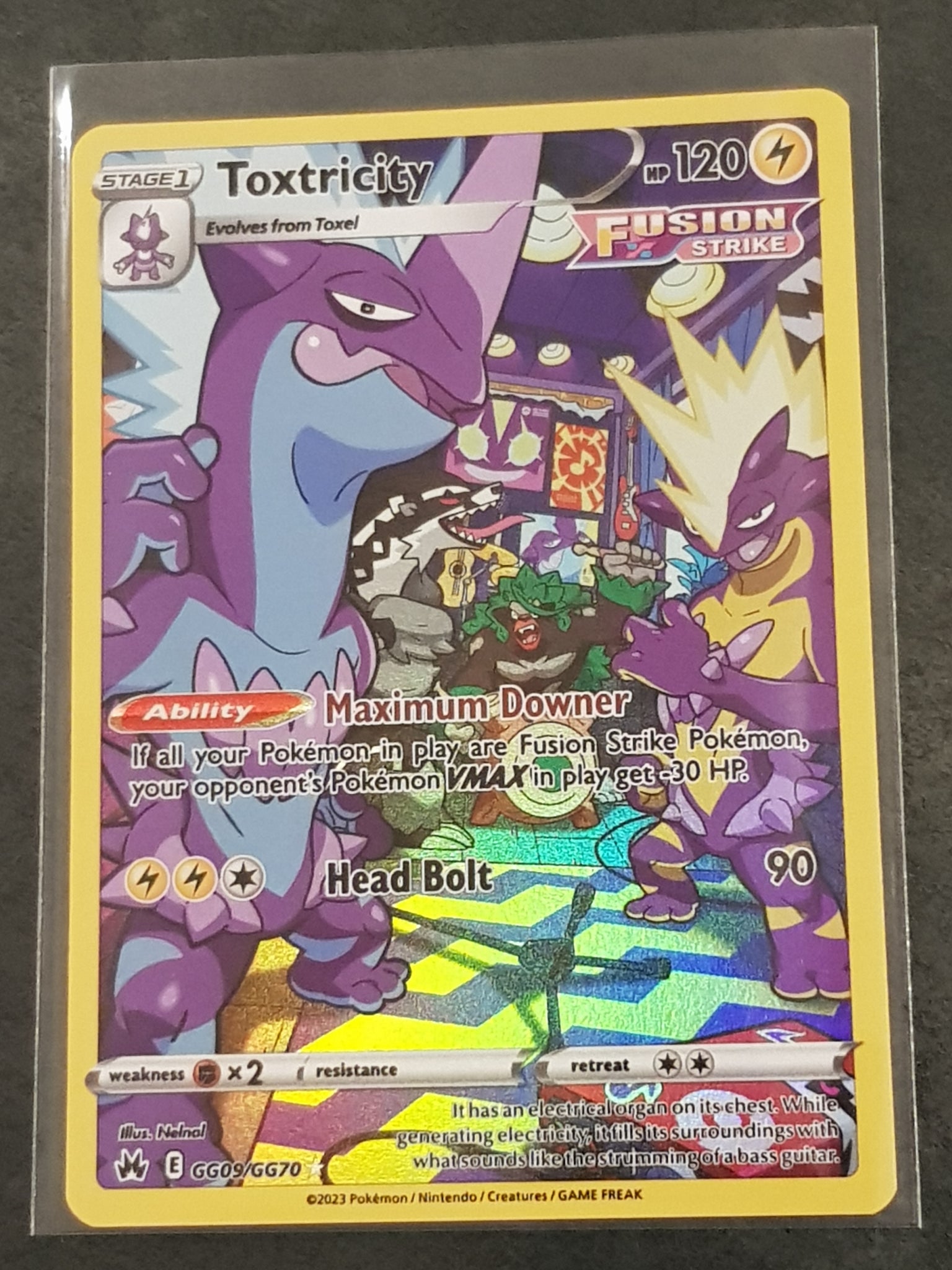 Pokemon Sword and Shield Crown Zenith Toxtricity #GG09/GG70 Holo Trading Card
