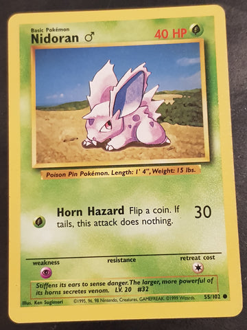 Pokemon Base Nidoran #55/102 Trading Card