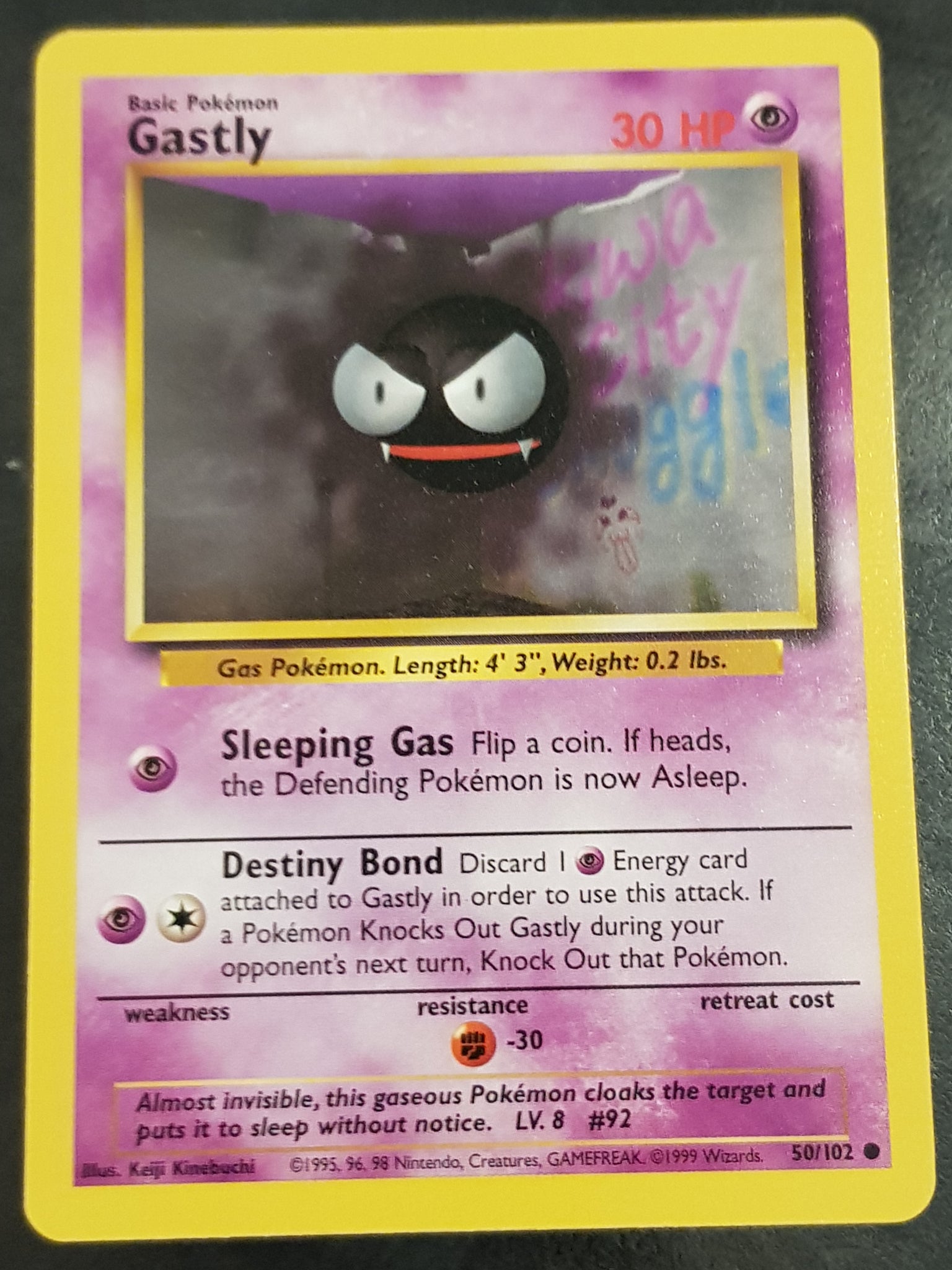 Pokemon Base Gastly #50/102 Trading Card