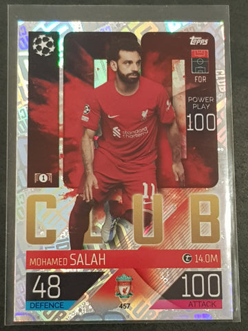 2022-23 Topps Match Attax 100 Club Mohamed Salah #457 Trading Card