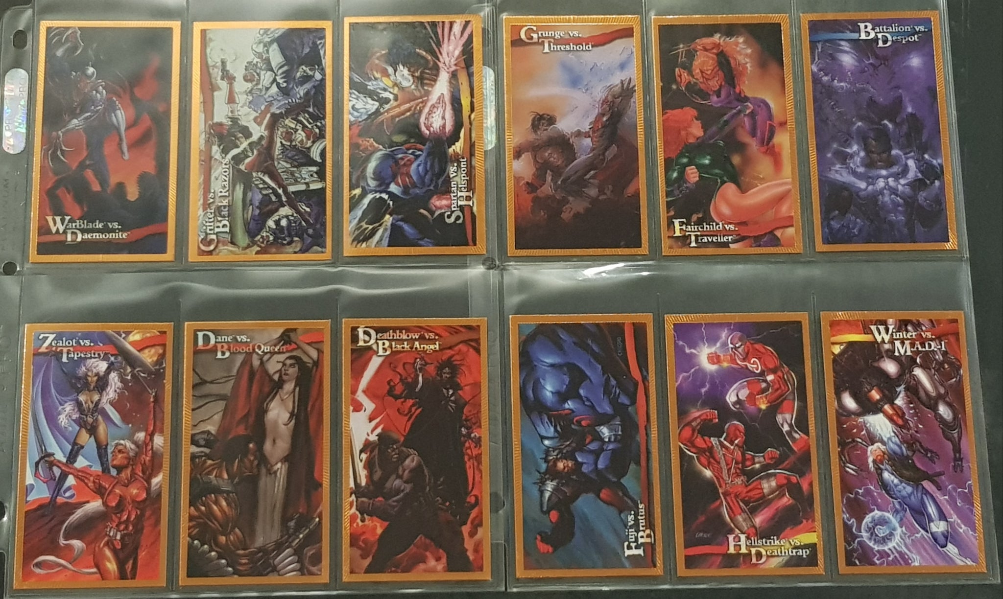 1995 Wildstorm Gallery Battle (12) Trading Card Insert Set