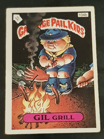 Garbage Pail Kids UK 5th Series #104b - Gil Grill (variation) Sticker